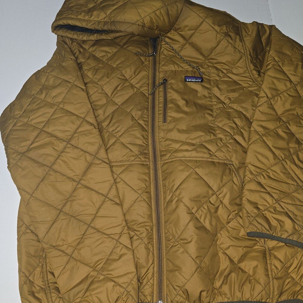 Patagonia Men’s Diamond Quilted Insulated Bomber Hoody Jacket XXL Shelter Brown